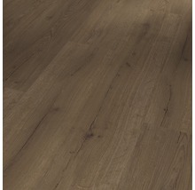 Nahaufnahme von Laminatboden in Holzoptik