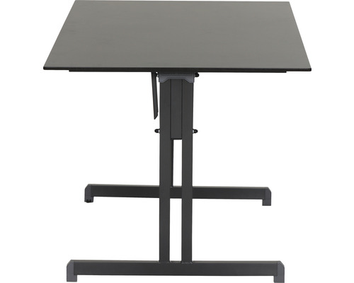 Klapptisch mit quadratischer Tischplatte und Metallgestell