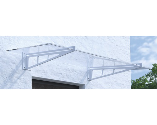 ARON Vordach Pultform Calais VSG 200x105 cm weiß ohne Wandanschlussprofil
