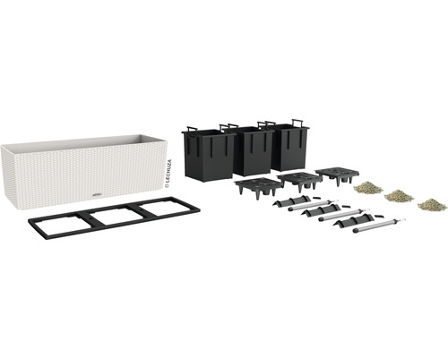 Komplettes Pflanzkasten-Set mit Pflanzgefäßen, Bewässerungssystem und Zubehör