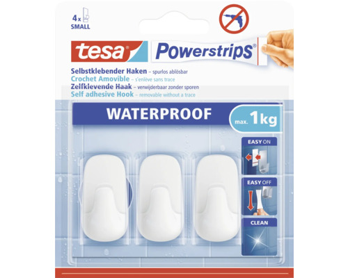 tesa Powerstrips® Waterproof Haken Small oval weiß