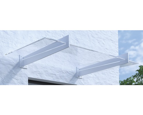 ARON Vordach Pultform Lyon VSG 150x107,5 cm weiß ohne Wandanschlussprofil