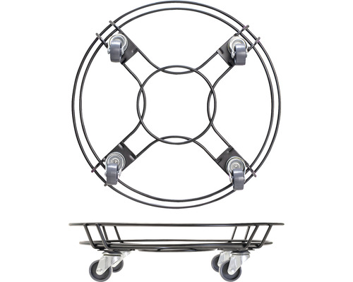 Pflanzenroller aus Metall mit vier Rollen für den Innenbereich