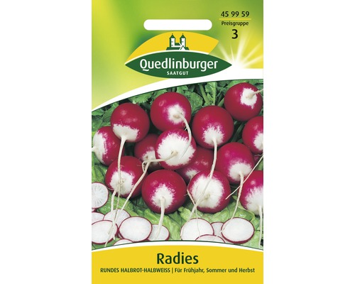 Radieschen 'Rundes Halbrot-Halbweiss' Quedlinburger Gemüsesamen