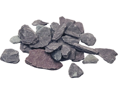 Schieferplättchen Canadian Slate 15-30 mm 500 kg BigBag violett Stapel grauer Schiefersteine für den Gartenbau