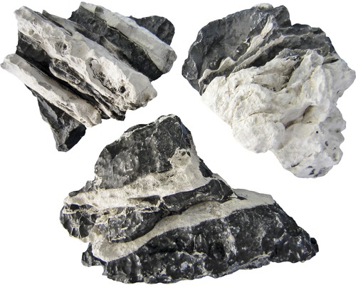 Drei Dekosteine mit Streifenmuster