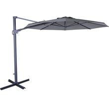 Ampelschirm SOLUNA Beaujeu Ø 300 cm dunkelgrau mit UV Schutz 80, wasserabweisende Polyesterbespannung, leichte Aufspannung per Kurbel, Dreh und Neigfunktion