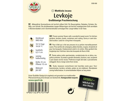 Levkoje Blumensamenpackung von Sperli