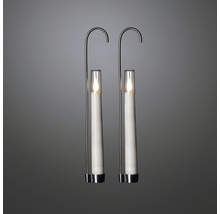 Zwei LED-Kerzen mit Halterung