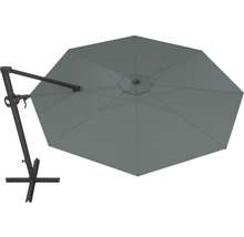 Ampelschirm SOLUNA Beaujeu Ø 300 cm dunkelgrau mit UV Schutz 80, wasserabweisende Polyesterbespannung, leichte Aufspannung per Kurbel, Dreh und Neigfunktion