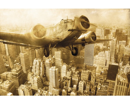Fototapete Vlies 21516 Old Plane above Manhattan 8-tlg. 400 x 260 cm