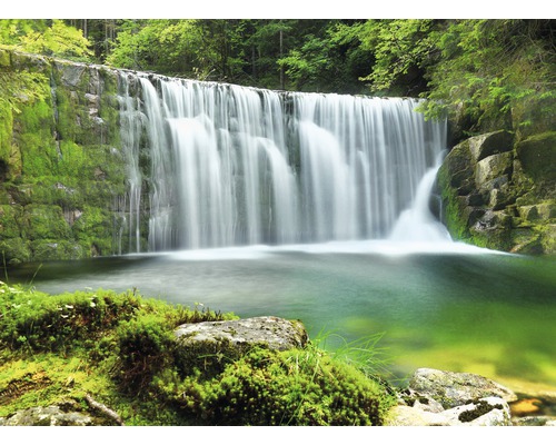 Fototapete Vlies 18619 Emerald Lake Waterfalls 7-tlg. 350 x 260 cm