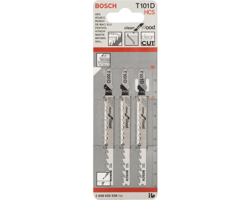 Bosch Stichsägeblätter T101D HCS für saubere Holzschnitte, Dreierpack