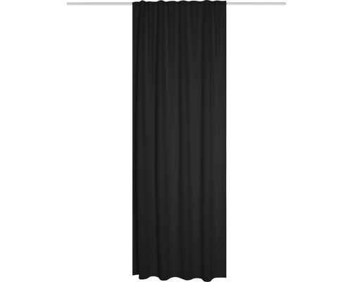 Vorhang mit Universalband Blacky schwarz 135 x 245 cm schwer entflammbar
