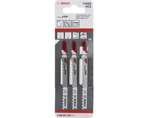 Bosch Stichsägeblätter Set, geeignet für saubere Schnitte in Polypropylen und Polyethylen