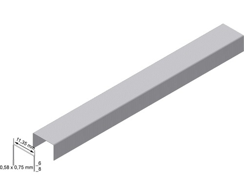 Heftklammern Prebena Type VX10CST-S05 5.000 St. Drahtklammern Block mit den Maßen 0,58 x 0,75 mm, 11,35 mm, 6 mm und 8 mm