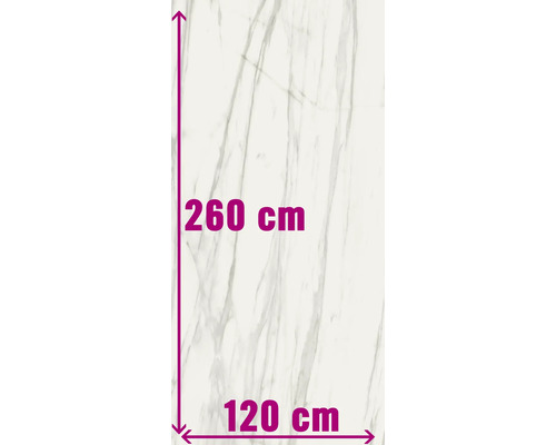 XXL Feinsteinzeug Wand- und Bodenfliese Macael white 120 x 260 x 0,7 cm poliert grau-0