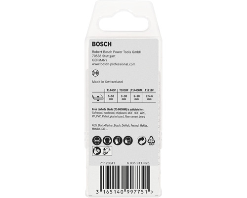 Verpackung der Bosch Stichsägeblätter