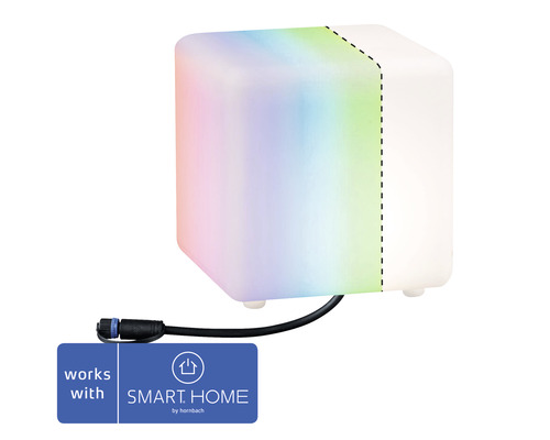 Paulmann Lichtobjekt Plug & Shine ZigBee RGBW IP65 2,8W 110 lm Cube weiß 230/24 V - Kompatibel mit SMART HOME by hornbach