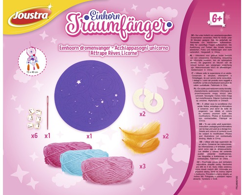 Joustra Einhorn Traumfänger Bastelset mit Zubehör
