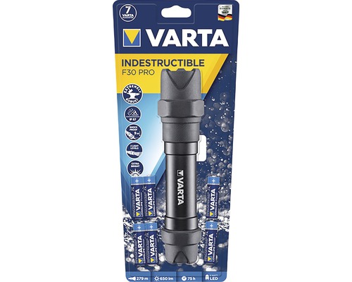 Varta Indestructible F30 Pro Taschenlampe mit Batterien