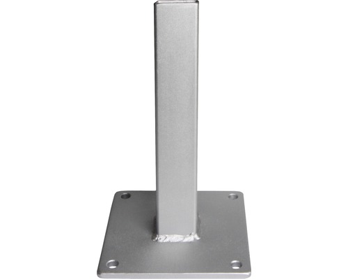Konsole GroJa für 7 x 7 cm Merano Pfosten zum Aufschrauben 16 x 16 x 40,8 cm Metallpfosten mit quadratischer Grundplatte zur Befestigung