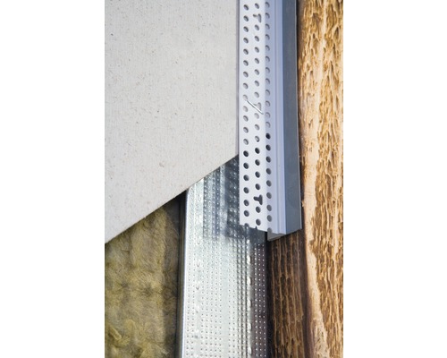 Detailansicht einer Wandkonstruktion mit Putzprofil