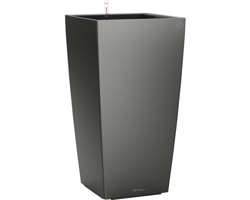 Pflanzvase Lechuza Cubico 50 Komplettset H 95 cm anthrazit Hoher, grauer Pflanzkübel mit Bewässerungssystem