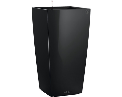 Pflanzvase Lechuza Cubico 50 Komplettset H 95 cm schwarz Hoher, schwarzer Pflanzkübel mit Wasserstandsanzeiger.