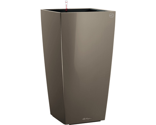 Pflanzvase Lechuza Cubico 50 Komplettset H 95 cm beige Hoher, eckiger Pflanzkübel mit Wasserstandsanzeige