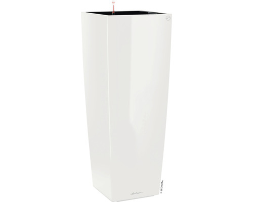 Pflanzvase Lechuza Cubico Alto 40 Komplettset H 105 cm weiß Hoher, weißer Pflanztopf mit Bewässerungssystem