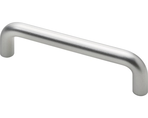 Möbelgriff Kunststoff Aluminium-Optik Lochabstand 96 mm LxBxH 105/28/10 mm, 1 Stück Gerader Möbelgriff aus Metall