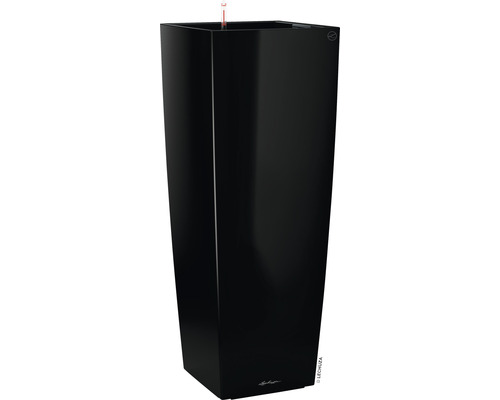 Pflanzvase Lechuza Cubico Alto 40 Komplettset H 105 cm schwarz Hoher, eckiger Pflanzkübel aus Kunststoff
