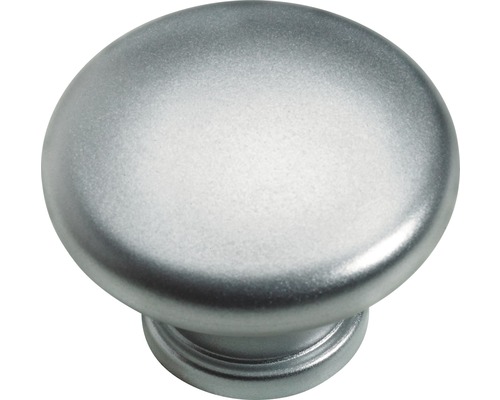 6er Set Möbelknopf Kunststoff Alu-Optik 6 mm, 6 Stück Möbelknopf aus Metall