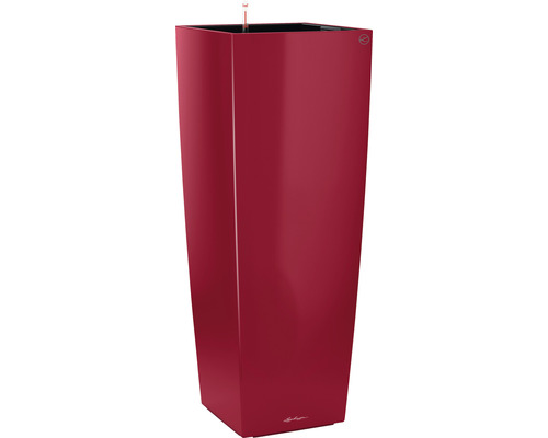 Pflanzvase Lechuza Cubico Alto 40 Komplettset H 105 cm rot Hoher, eckiger Pflanzkübel mit Bewässerungssystem
