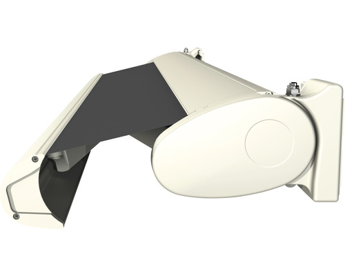 Kassettenmarkise Positano 3,6x2,5 Stoff Anthrazit (REC-164) Gestell RAL 9016 verkehrsweiß inkl. Motor mit Nothandkurbel und Fernbedienung