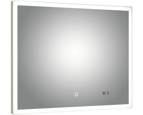 LED Badspiegel mit Uhr pelipal Filo Rustico 70x90 cm IP44