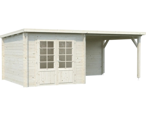 Holz Gartenhaus mit Doppeltür und Anbau