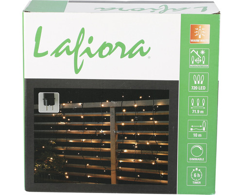 Lafiora Lichterkette mit 720 LEDs, 71.9 Meter Länge und 10 Meter Zuleitung für den Innen- und Außenbereich
