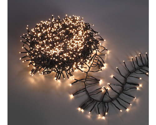 LED Büschellichterkette Clusterlight Lafiora 15 m + 10 m Zuleitung 1500 LEDs Lichtfarbe warmweiß inkl. Timer und Dimmer LED Büschellichterkette Clusterlight Lafiora 15 m + 10 m Zuleitung 1500 LEDs Lichtfarbe warmweiß inkl. Timer und Dimmer