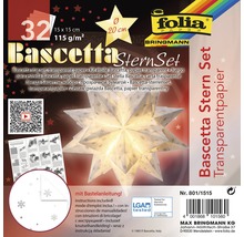 Bascetta Stern Set Transparentpapier, 32 Blatt, 15 x 15 cm, 115 g/m²