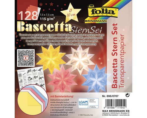 Bascetta-Stern Set Pastell 32 Blatt