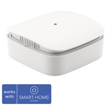 Weißes Smart Home Gerät mit Belüftungsschlitzen