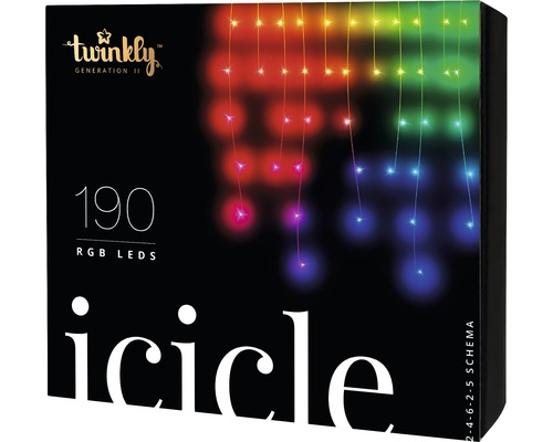 Twinkly LED Lichterkettennetz Generation II 190 LEDs Lichtfarbe bunt inkl. WLAN und App-Steuerung