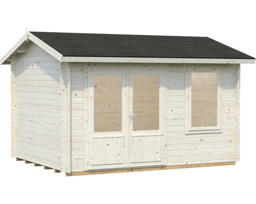 Gartenhaus Palmako Iris 9,6 m² inkl. Fußboden 404 x 320 cm natur Gartenhaus aus Holz mit Fenster und Doppeltür