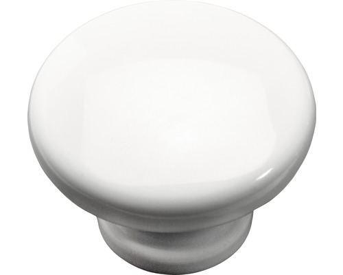 6er Set Möbelknopf Kunststoff weiß Ø 40 mm, 6 Stück Möbelknopf aus Keramik