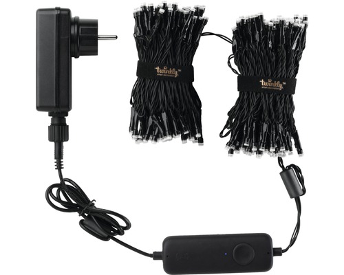 Twinkly Lichterkette mit Stromkabel, Stecker und Steuereinheit