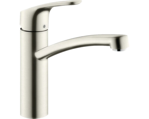 Küchenarmatur mit Einhebelmischer hansgrohe Focus edelstahl glänzend 31806800