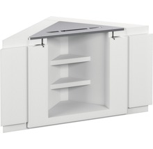 Eckunterschrank mit Regalböden und Türen