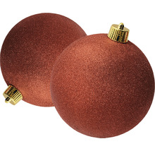 Zwei glänzende Weihnachtskugeln